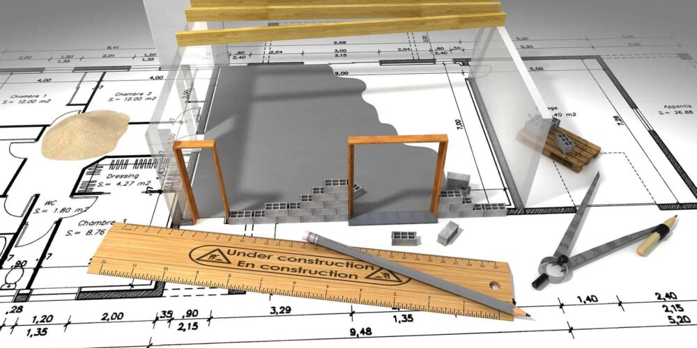 Simulación del aspecto de una casa en 3D sobre un plano
